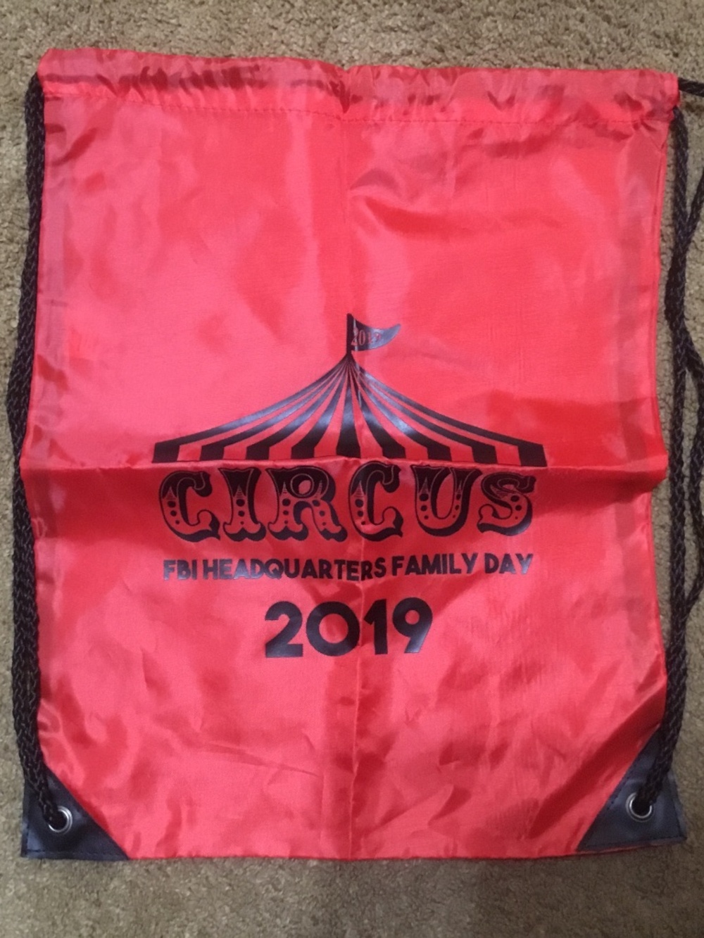 Draw String Bag FBI HQ Circus Theme Family Day 2019